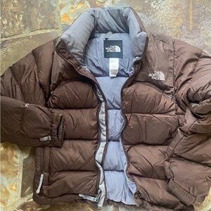 The North Face Chocolate Brown Puffer Jacket nuptse 700